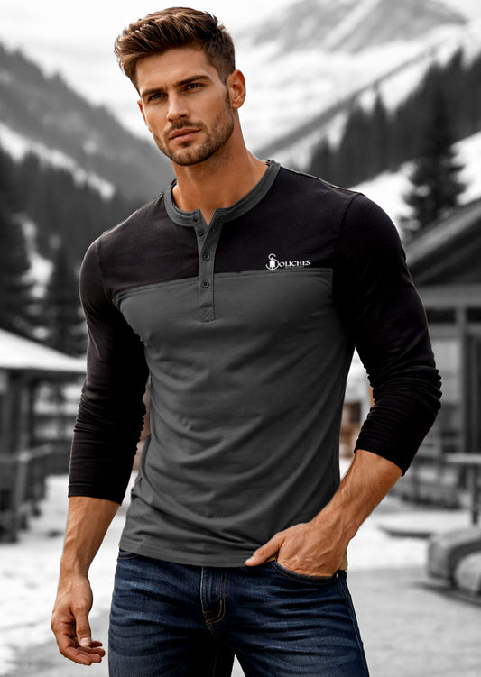 Soliches Premium Steel Grey Half Button Shirt