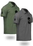 Bundle Of 2 Olive and Grey Sleeve Pocket Polo T-shirts  - Soliches