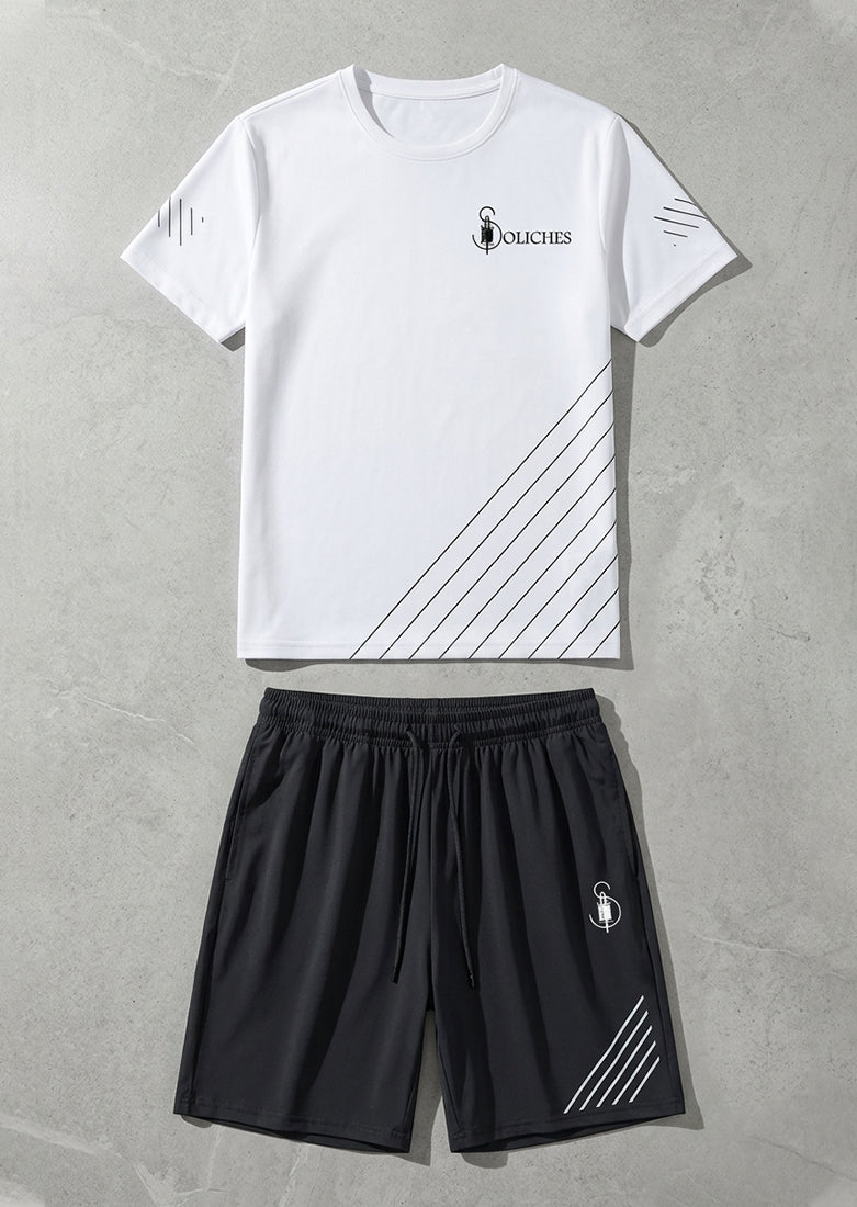 Soliches – Premium White Dri-Fit Printed Summer Suit