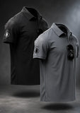 Bundle Of 2 Steel Grey & Black sleeve Pocket Polo T-shirts  - Soliches