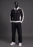 Men’s 280 GSM polyester fleece tracksuit with half-zip collared sweatshirt and matching jogger trousers