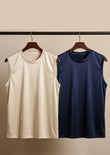 SOLICHES Men’s Dri-Fit Plain Gym Sando & Undershirt (Pack of 2 – Beige & Navy)