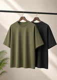 Bundle Of 2 Olive & Black Over-Size T-shirts  - Soliches
