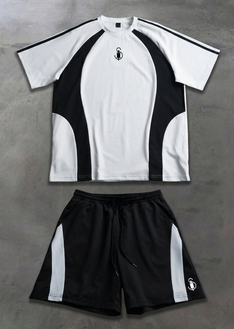 Soliches - Lightweight Monochrome Performance Panel Set – Athletic T-Shirt & Shorts Combo