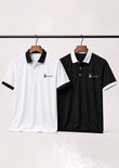 Bundle Of 2 Black & White Contrast Polo T-shirts  - Soliches