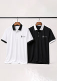 Bundle Of 2 Black & White Contrast Polo T-shirts  - Soliches