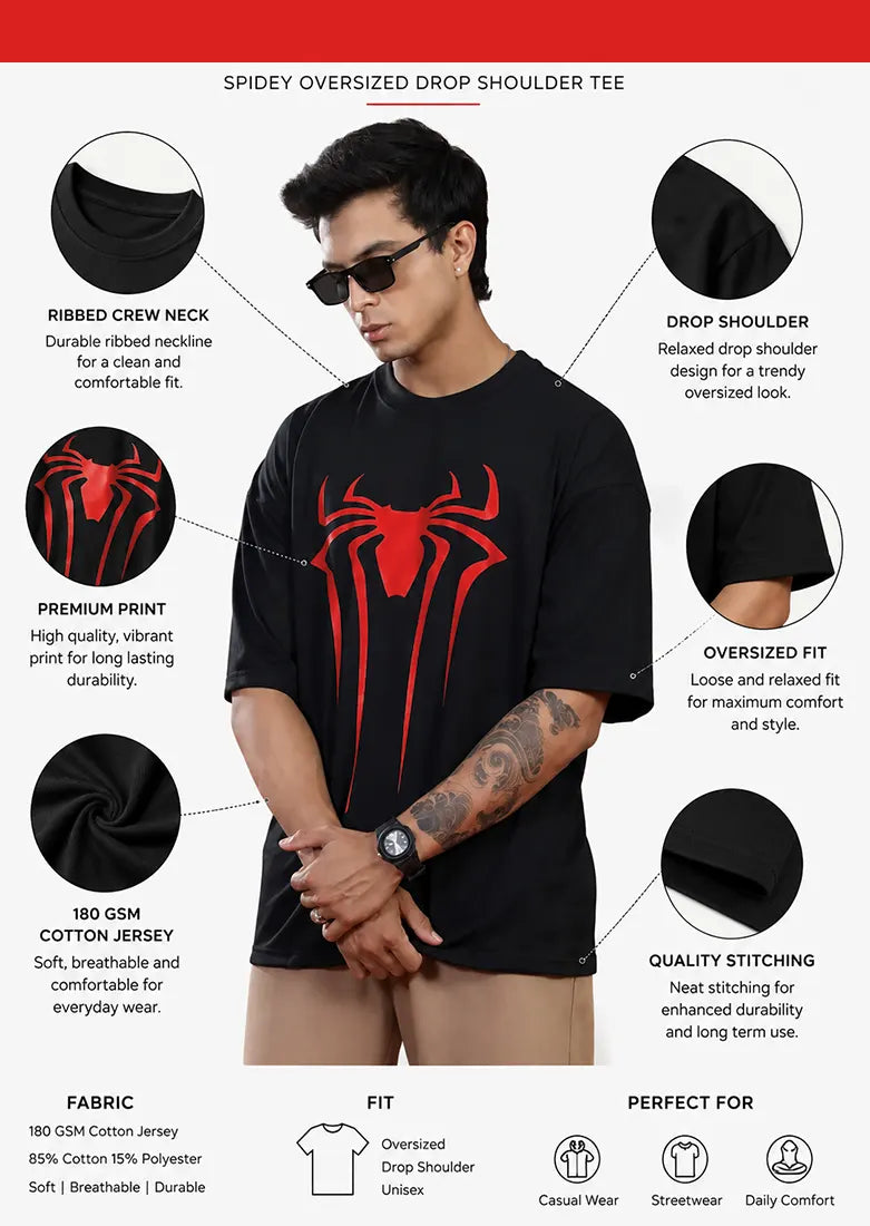 Spidey Oversized Drop Shoulder Tee – Unisex | Soliches