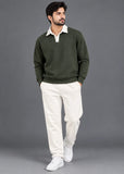 Soliches - Olive & White Collar Tracksuit