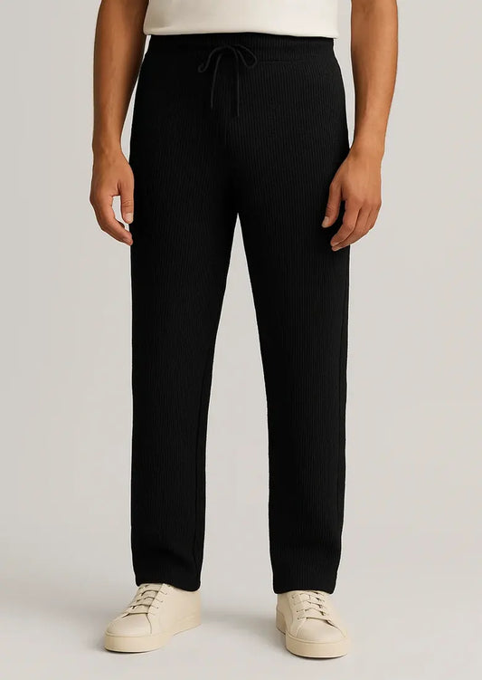 Black Waffle Knitted Trouser – Soliches