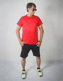 Red Three Stripe Dri Fit Short Suit - Soliches