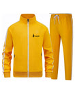 Yellow and white Stripe Winter Men Tracksuit