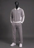 Men’s 280 GSM polyester fleece tracksuit with half-zip collared sweatshirt and matching jogger trousers