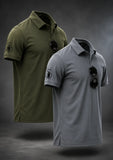 Bundle Of 2 Olive and Grey Sleeve Pocket Polo T-shirts  - Soliches