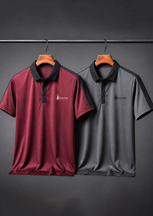 Bundle Of 2 Dri-fit Contrast Polo T-shirts  - Soliches