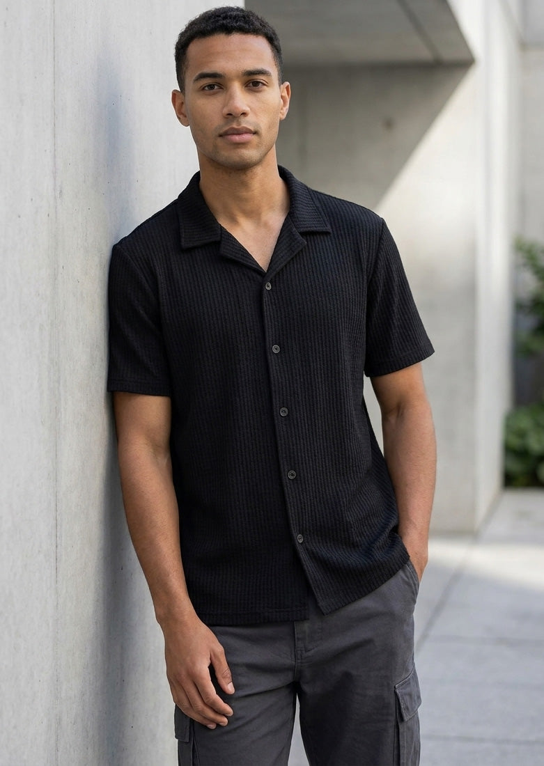 Soliches - Premium Black Waffle Shirt
