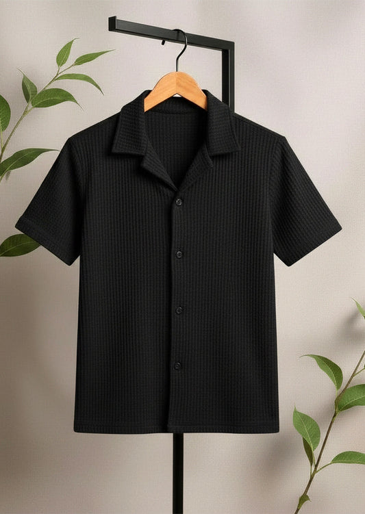 Soliches - Premium Black Waffle Shirt