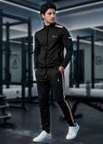 Soliches - Beige Contrast Stripe Tracksuit for Men
