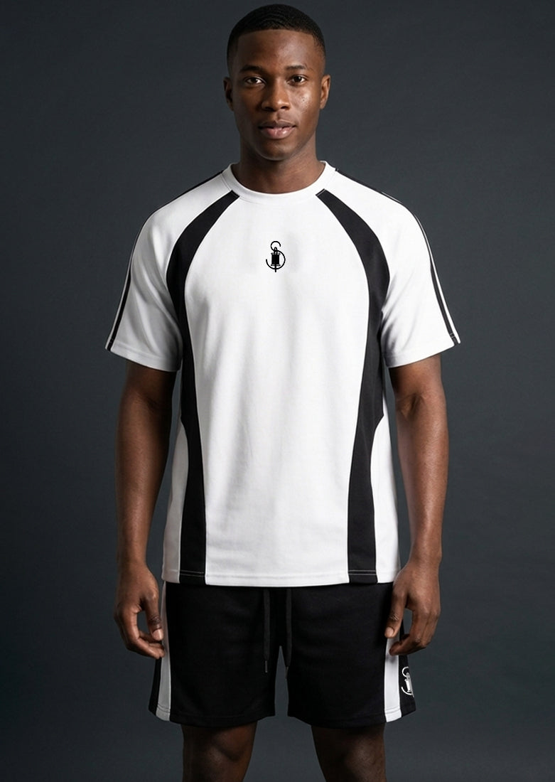 Soliches - Lightweight Monochrome Performance Panel Set – Athletic T-Shirt & Shorts Combo