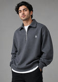 Soliches grey quarter zip sweatshirt for men