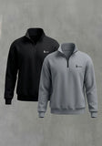 Bundle Of 2 Half Zipper Sweatshirts | Grey And Black - Soliches