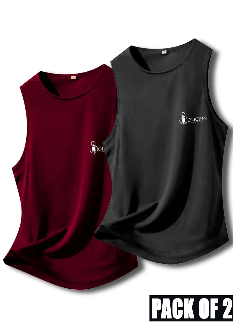 Bundle Of 2 Black & Maroon Dr-Fit Sandos - Soliches