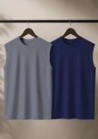 Bundle Of 2 Grey & Navy Plain Dr-Fit Sandos - Soliches