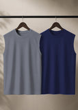 Bundle Of 2 Grey & Navy Plain Dr-Fit Sandos - Soliches
