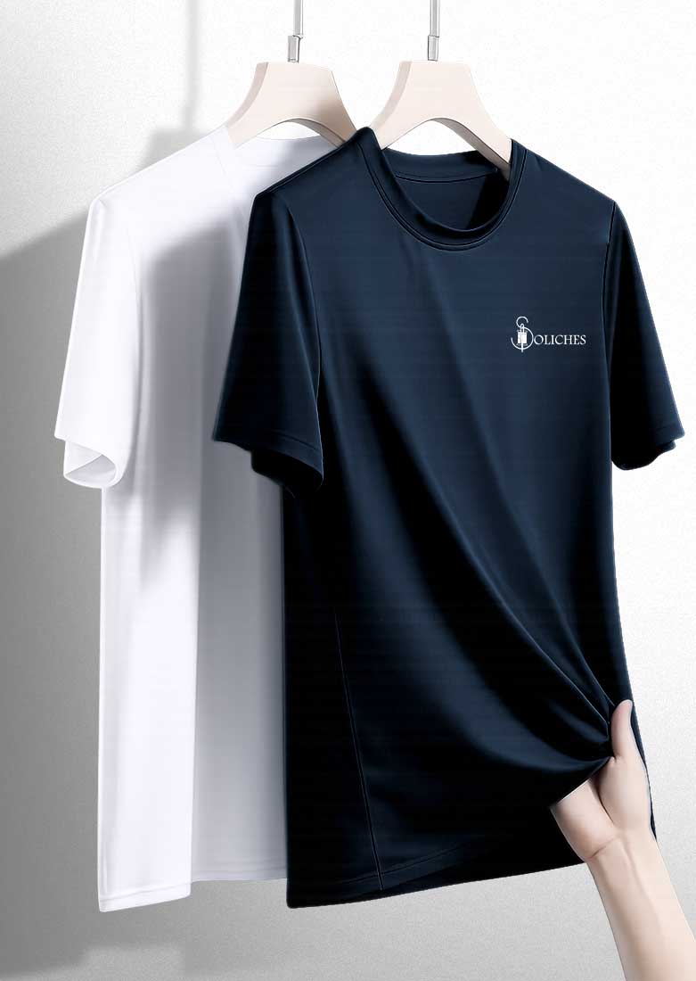 Bundle Of 2 Navy & White Dr-Fit T-shirts  - Soliches