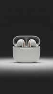 Porcelain in-ear wireless earbuds with open charging case