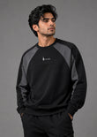 Soliches black and steel grey raglan sweatshirt for men