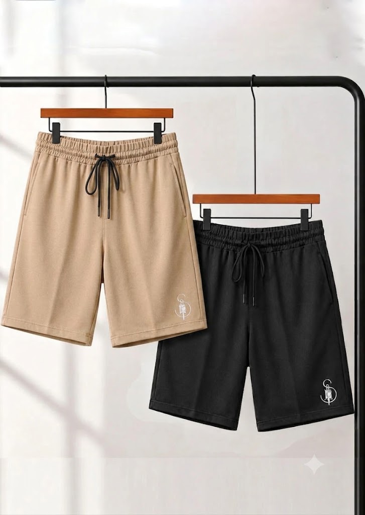 Bundle Of 2 Beige & Black Dr-Fit Shorts - Soliches