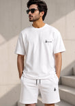 Soliches – White Summer Dri-Fit Printed T-shirt+Short For Mens