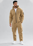 Soliches - Beige Cargo Hooded Tracksuit