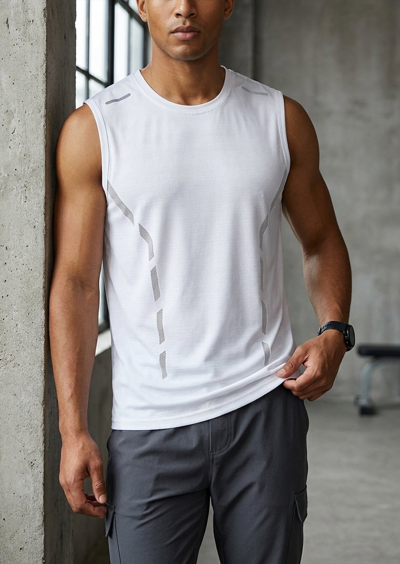 Soliches - Premium White Dri-Fit Gym Sando
