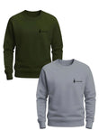 Bundle Of 2 Olive & Grey Sweatshirts For Mens