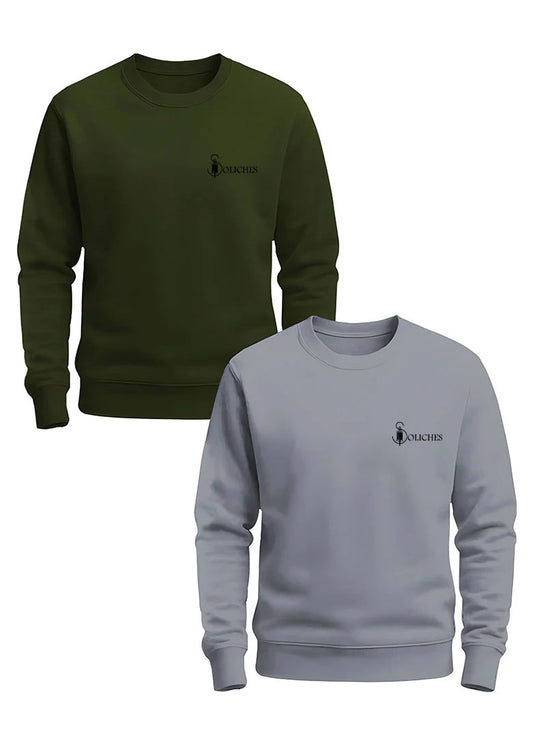 Bundle Of 2 Olive & Grey Sweatshirts For Mens