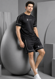 Soliches – Black Summer Dri-Fit Printed Shortsuit