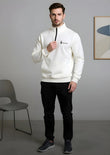 Zip Colar White Zipper Tracksuit For Mens