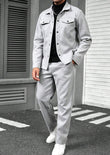 Double Pocket Grey Winter Mens Tracksuit