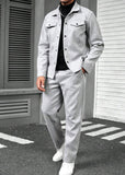 Double Pocket Grey Winter Mens Tracksuit