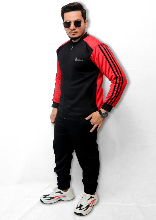 Winter Red Contrast Tracksuit
