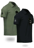 Bundle Of 2 Olive and Black Sleeve Pocket Polo T-shirts  - Soliches