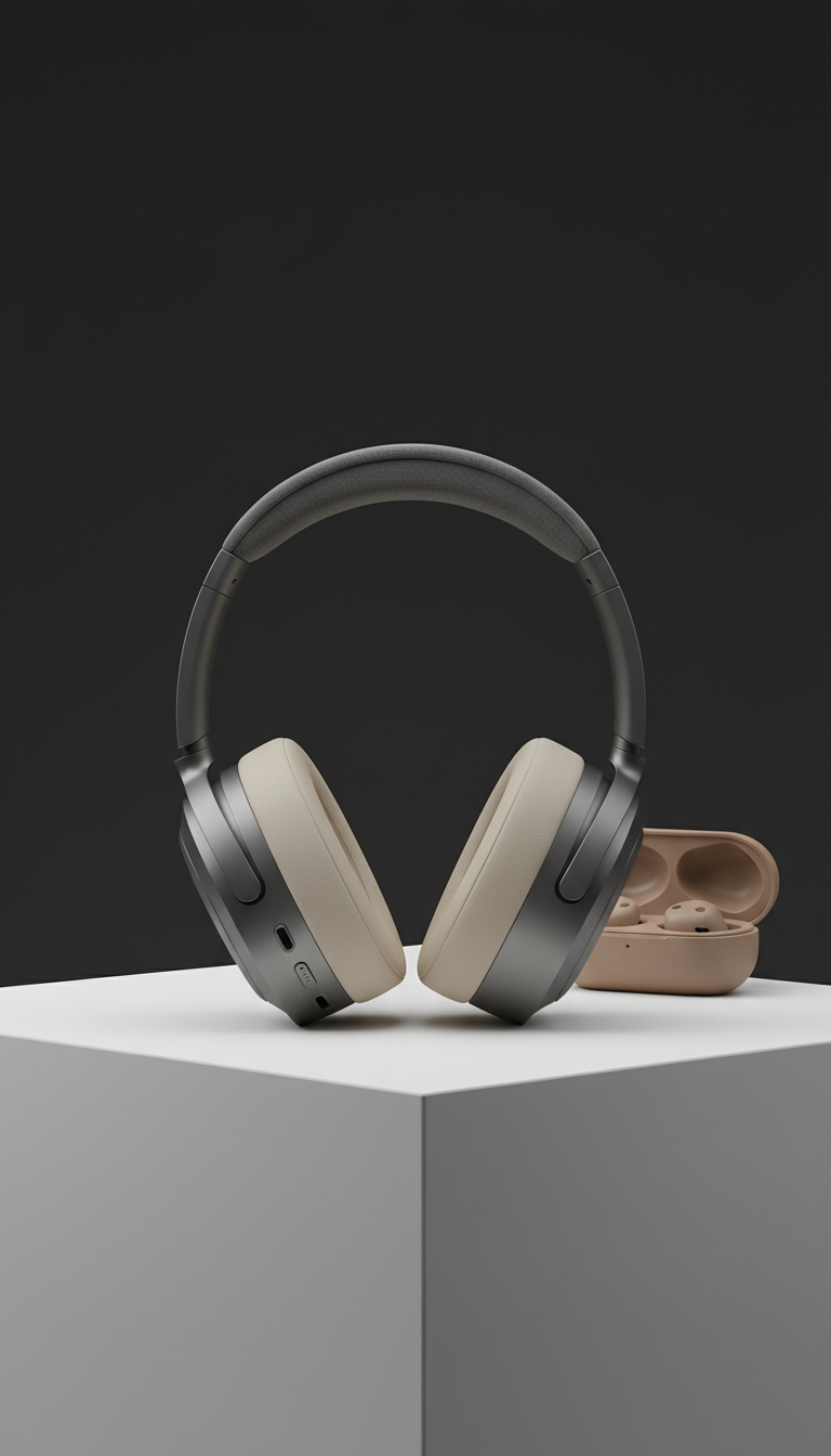 Steel Grey on-ear wireless headphones