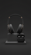 Charcoal Black over-ear wireless headphones