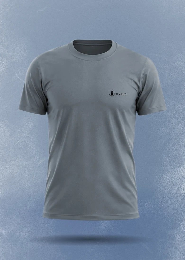 Soliches Performance Dri-Fit T-Shirt – Steel Grey | Lightweight Sports & Gym Tee for Men
