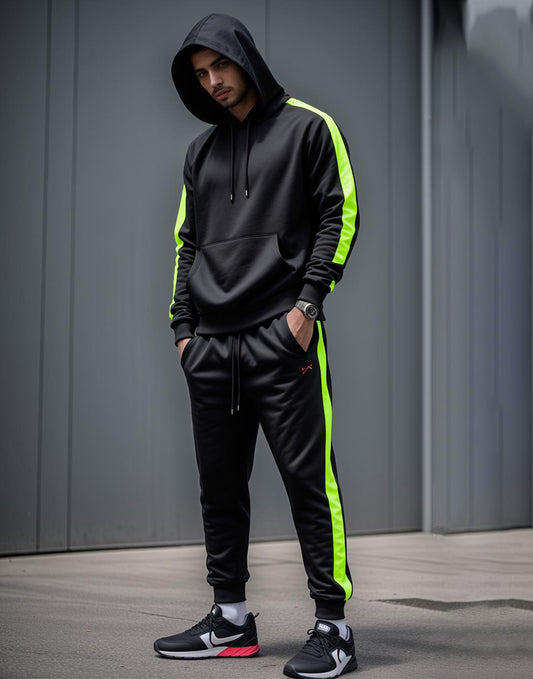 Black Neon Hooded Tracksuit