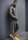 Double Stripe Hooded Zipper Tracksuit