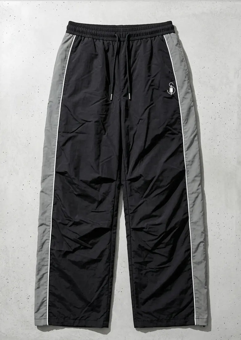 Black Panelled Baggy Trouser - Soliches