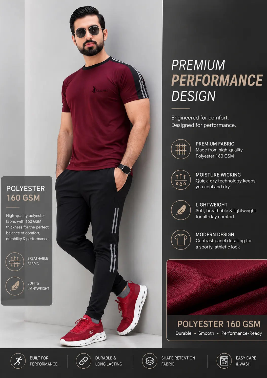 Soliches - Maroon Warmup Tracksuit