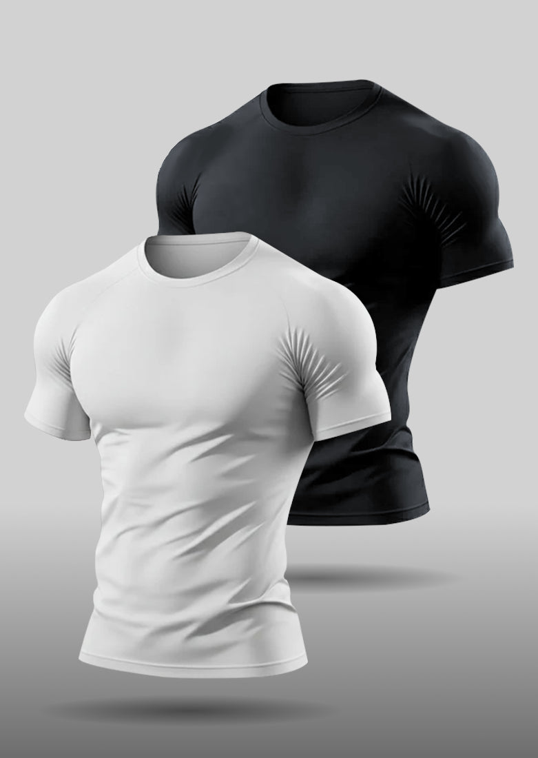 Bundle Of 2 White & Black Dr-Fit T-shirts  - Soliches